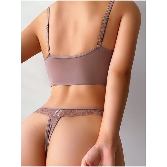 Floral Lace Thong Lingerie Set Sexy Pajamas - Picture 6 of 6